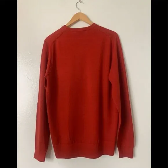 Rodd&Gunn Men’s merino wool crew neck pullover sweater in red 💥 size M, NWT